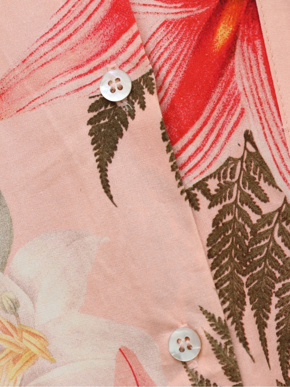 Zara Pink Tropical Floral Print Shirt dress Midi length M Medium Resortwear belt - Picture 7 of 9